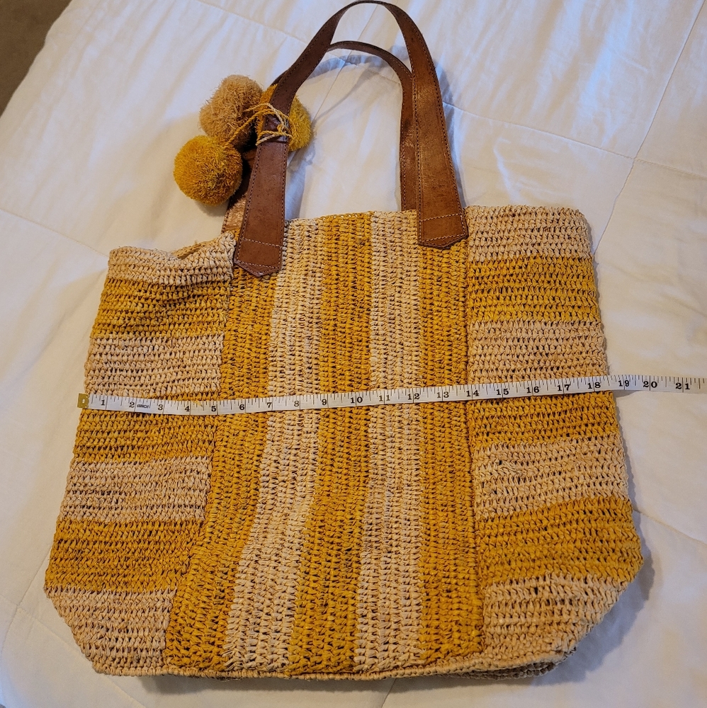 Handmade Straw Reusable bag with liner